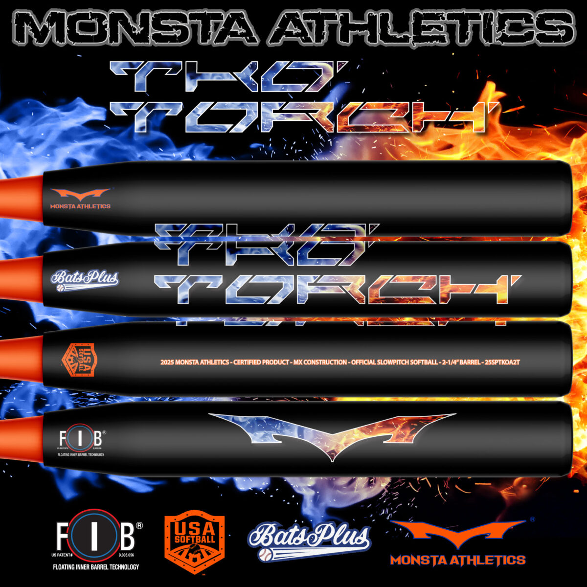 2025 Monsta TKO Torch Black MX USA Softball Bat (Late 2026 Release